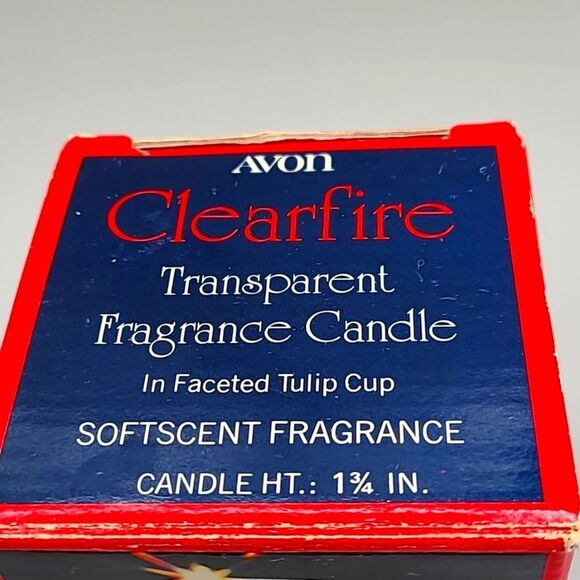 Vintage AVON Clearfire Transparent Fragrance Candle in Faceted Tulip Cup, NIB - Picture 3 of 6
